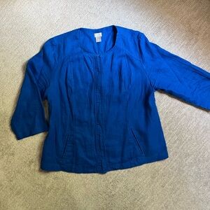 Chico's Royal Blue Collarless Jacket